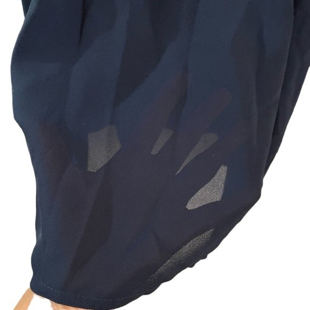 NEW Umgee Women's Navy Lace Up Neckline Babydoll Top 3/4 Sleeve Size Medium - Picture 4 of 10